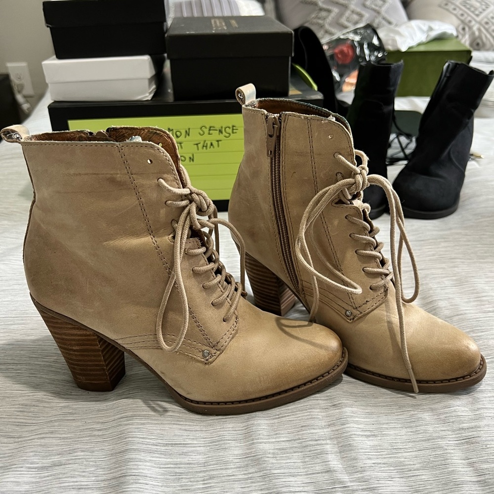 Camel color booties